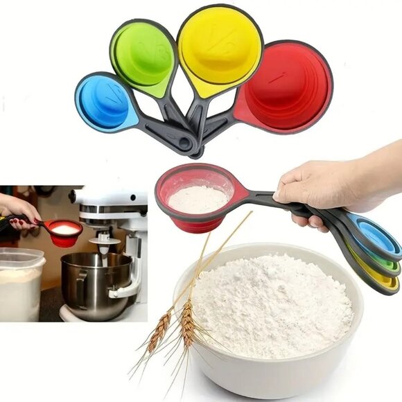 New 9pcs/set Measuring Cups And Spoons Set - Collapsible Space Saving - Picture 4 of 6